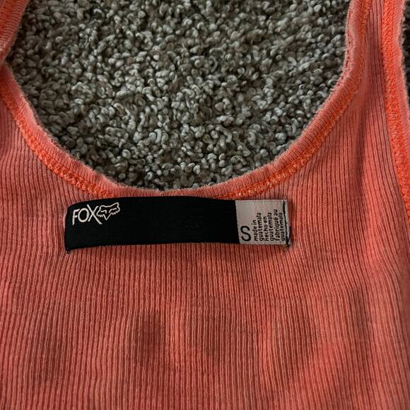 Vintage y2k Women's Peach Ribbed Fox Racing Graphic Cami Tank Top Sz Small - Picture 5 of 7